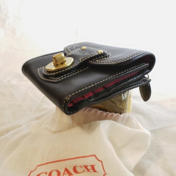 NEW Coach Black Smooth Leather Wallet - Picture 5 of 8